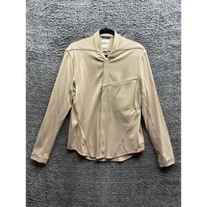Seneca Edition 8/100 Collared Full Zip Long Sleeve Shirt Beige Mens Size M
